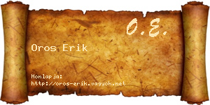 Oros Erik névjegykártya